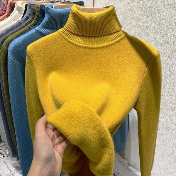 Winter fleece thick knitted bottoming shirt