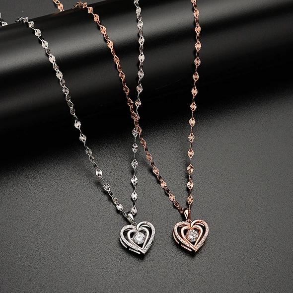 Beating Heart Silver Necklace