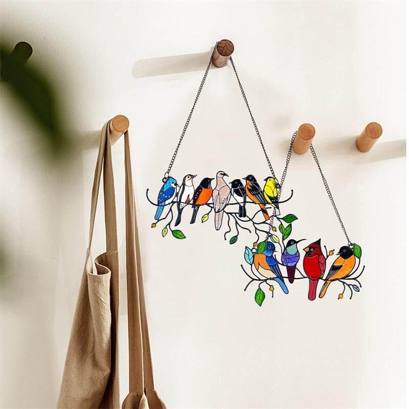 Mother's Day DealsThe Best Gift-Birds Stained  Window  Panel Hangings