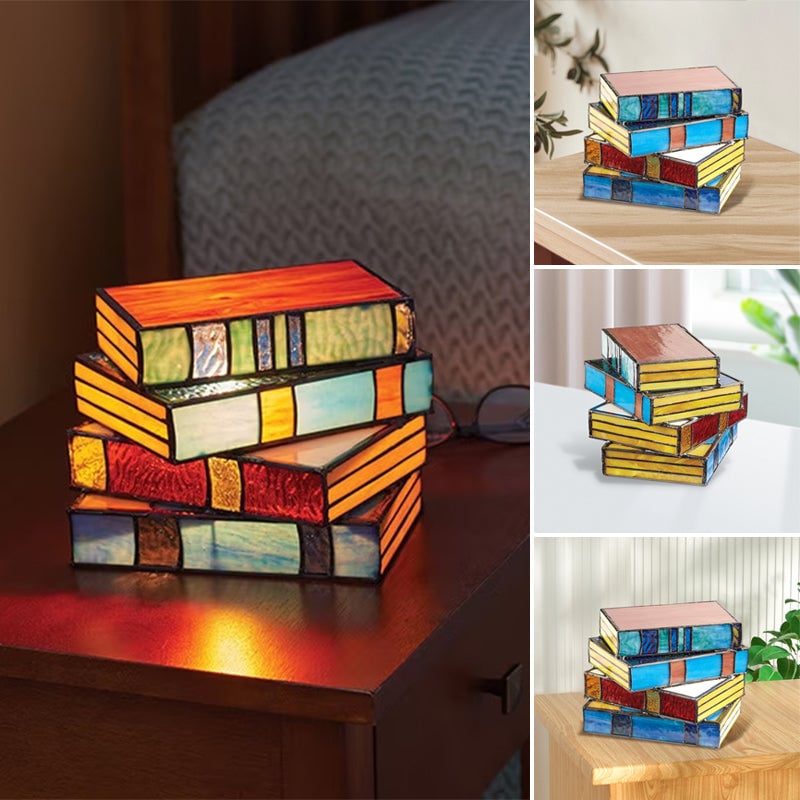 🔥Stained Stacked Books Lamp📚