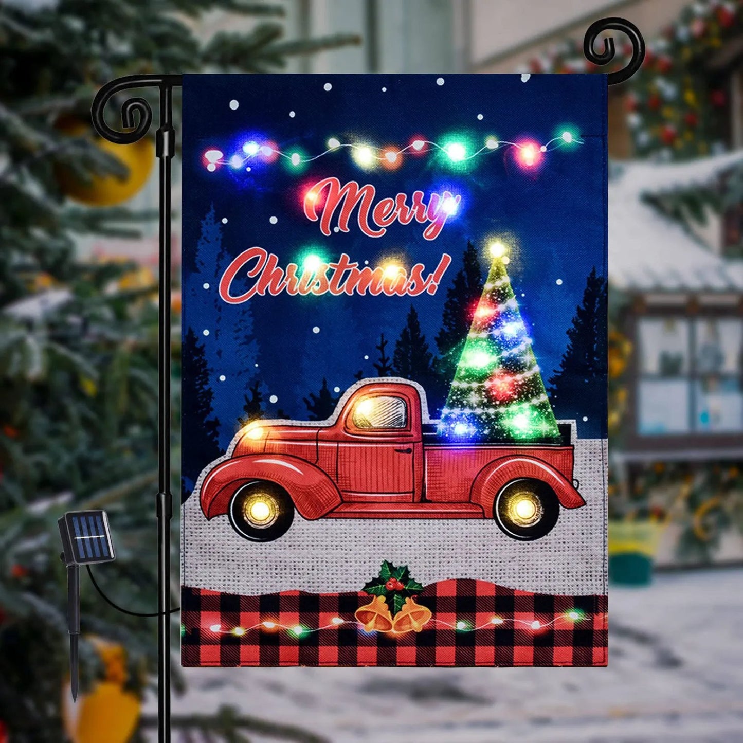 🔥Christmas Solar LED Garden Flags ⛄ 🎄