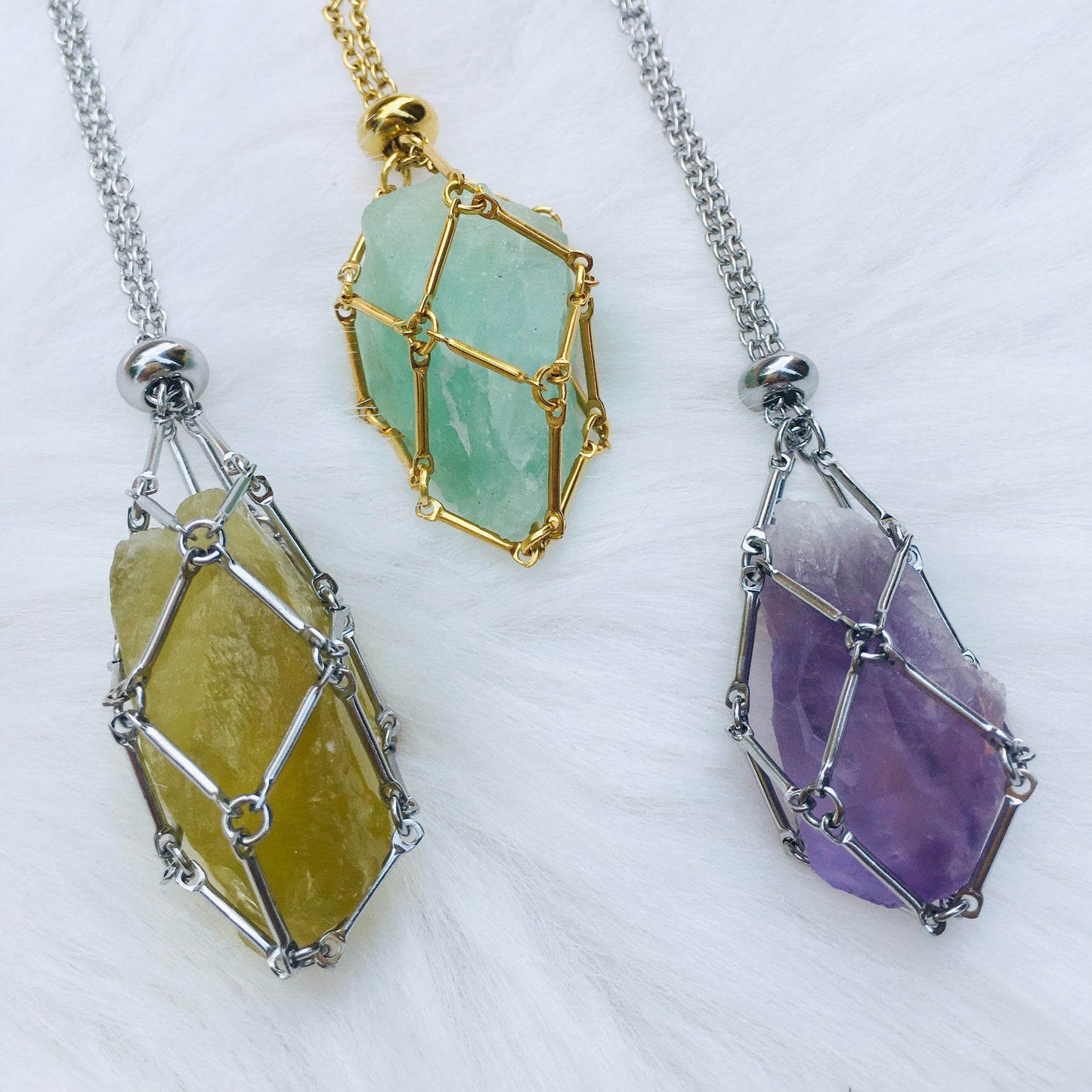 Crystal Stone Holder Necklace - Free (Crystal) Gift Included🎁