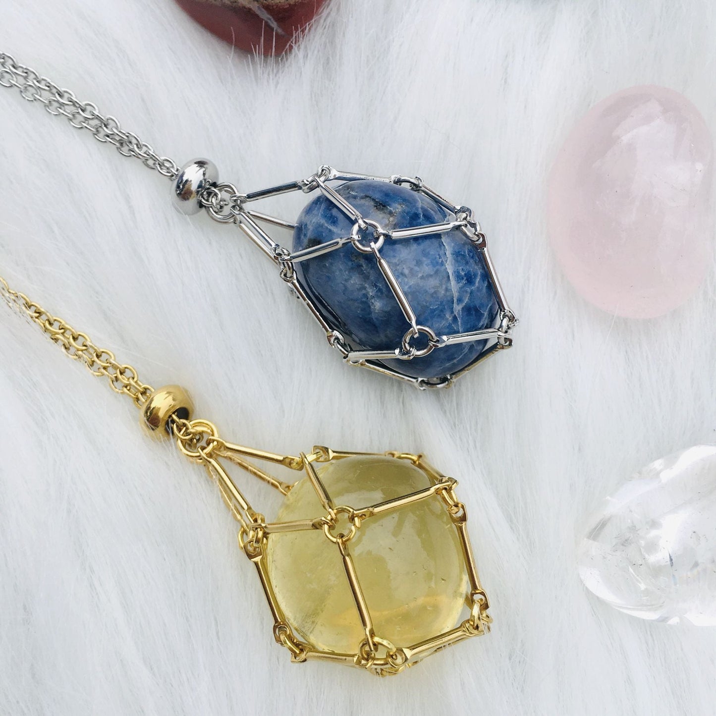 Crystal Stone Holder Necklace - Free (Crystal) Gift Included🎁