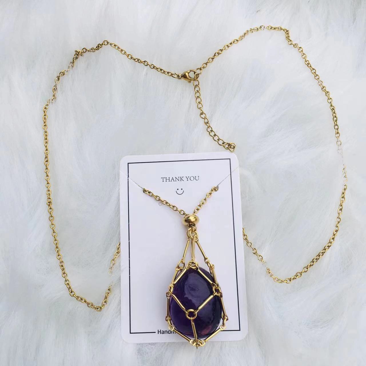 Crystal Stone Holder Necklace - Free (Crystal) Gift Included🎁