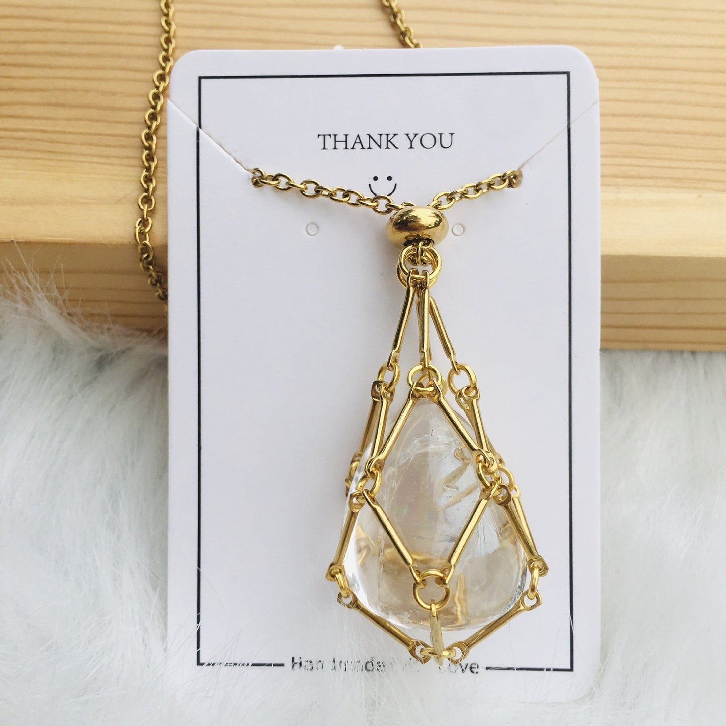 Crystal Stone Holder Necklace - Free (Crystal) Gift Included🎁