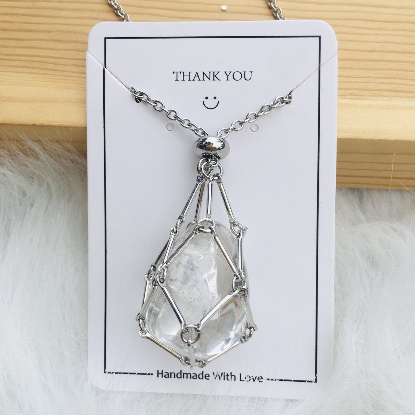 Crystal Stone Holder Necklace - Free (Crystal) Gift Included🎁