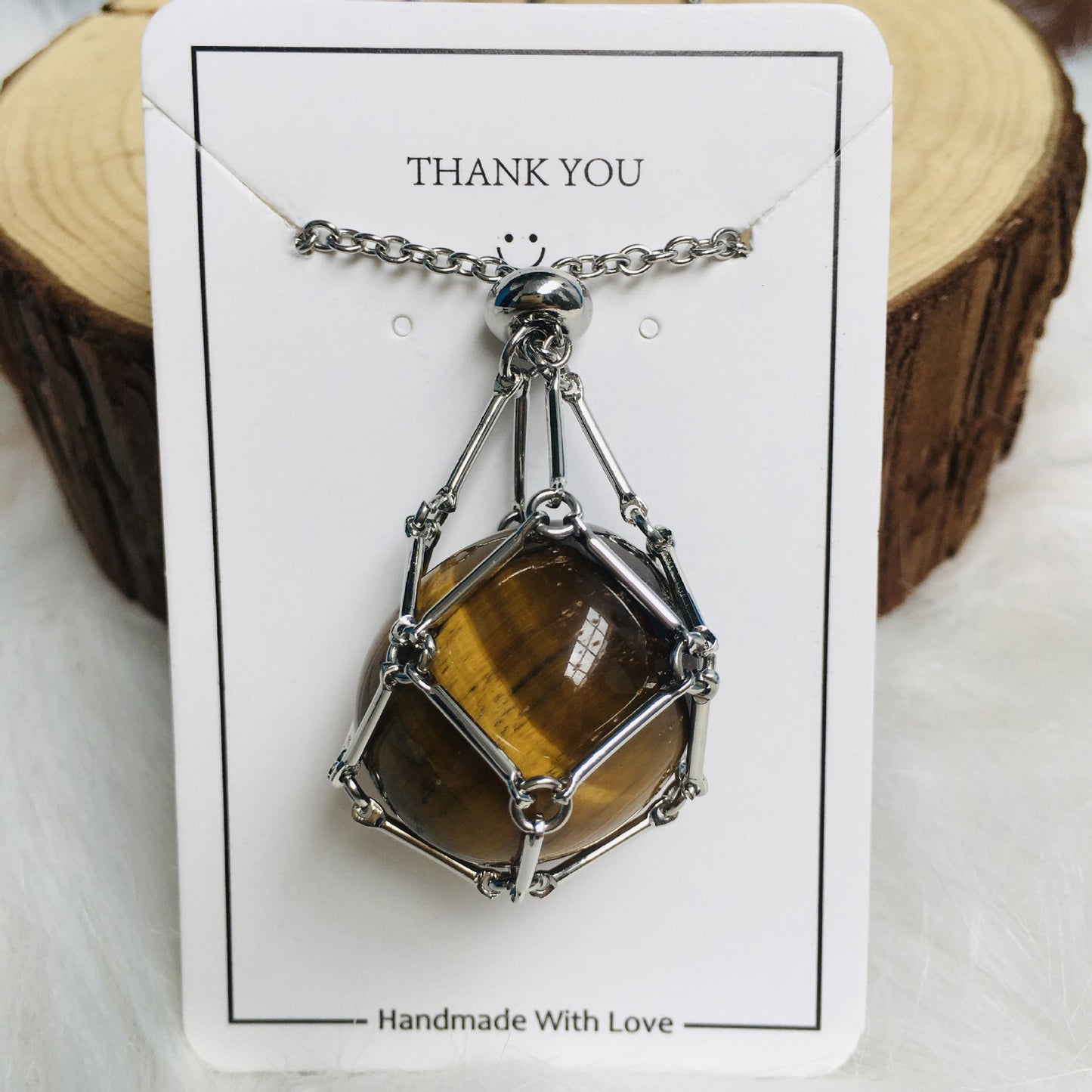 Crystal Stone Holder Necklace - Free (Crystal) Gift Included🎁