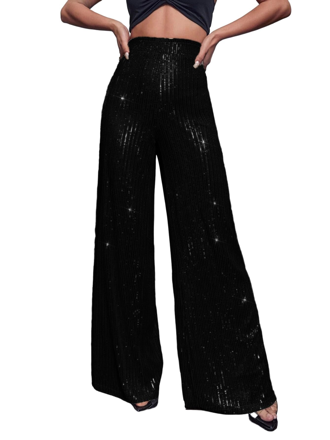 Sequin stretch pants