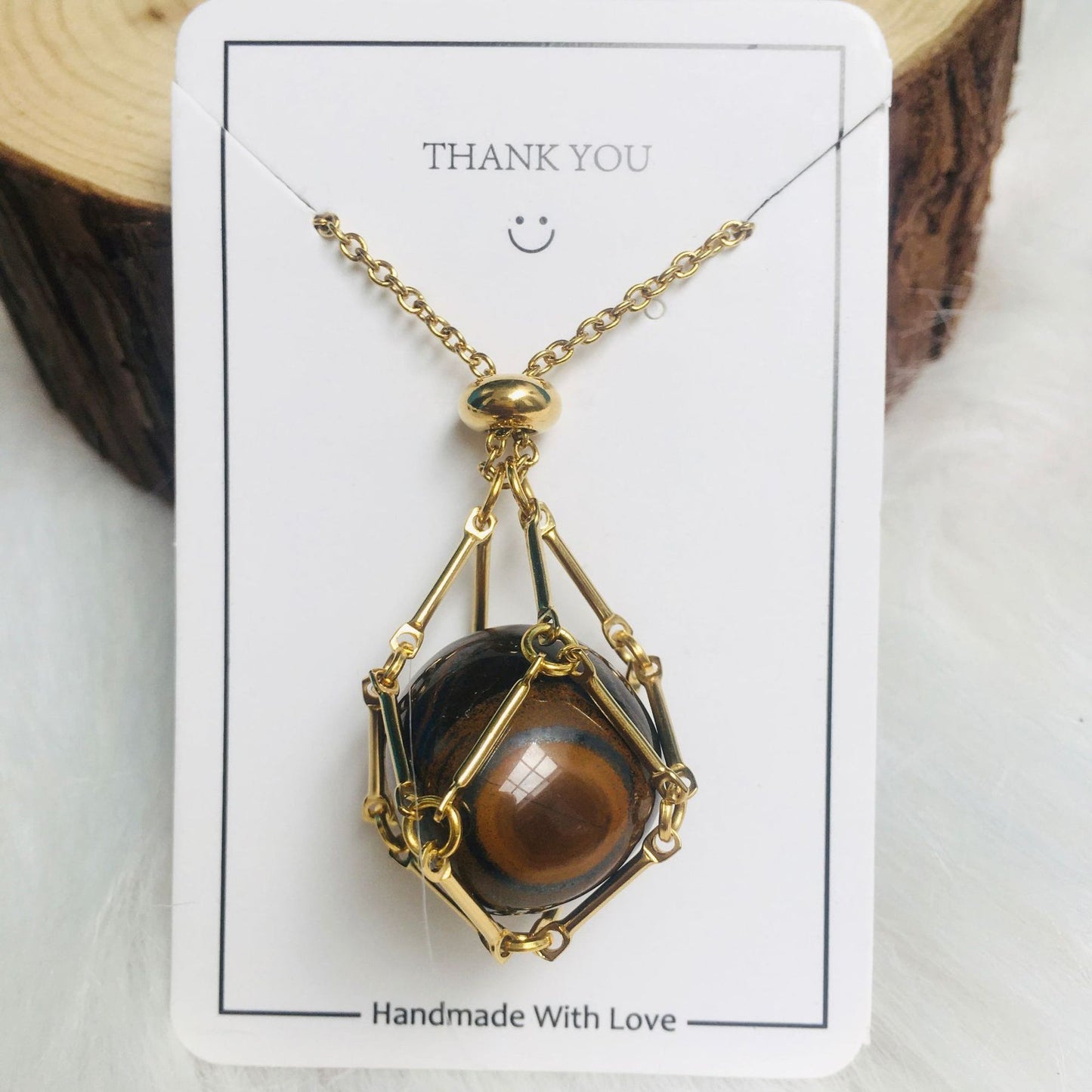 Crystal Stone Holder Necklace - Free (Crystal) Gift Included🎁