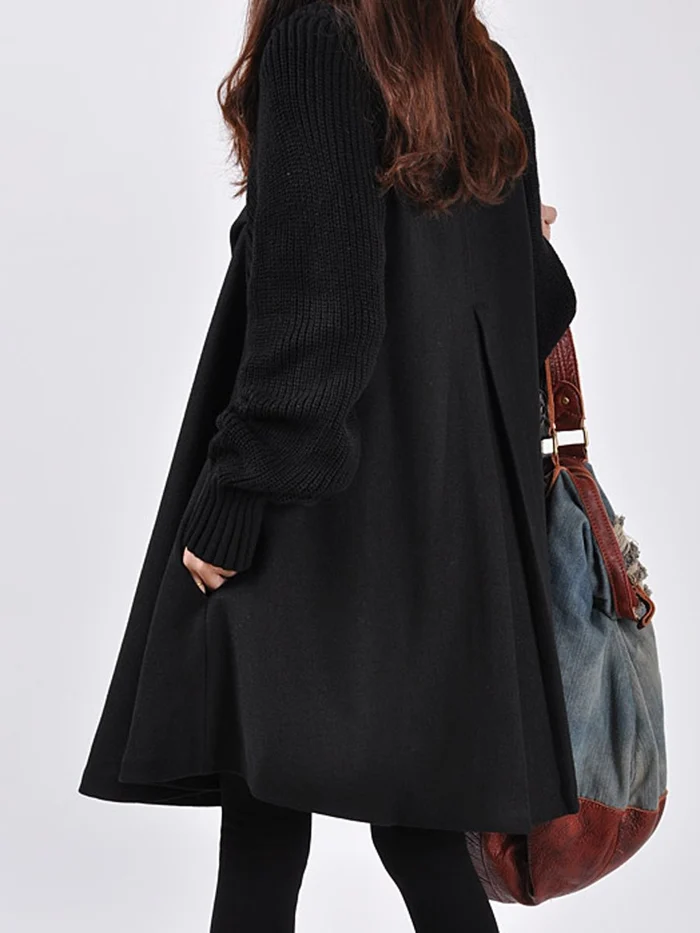 (Free Shipping) High-Neck Oversized Long-Sleeved Coats