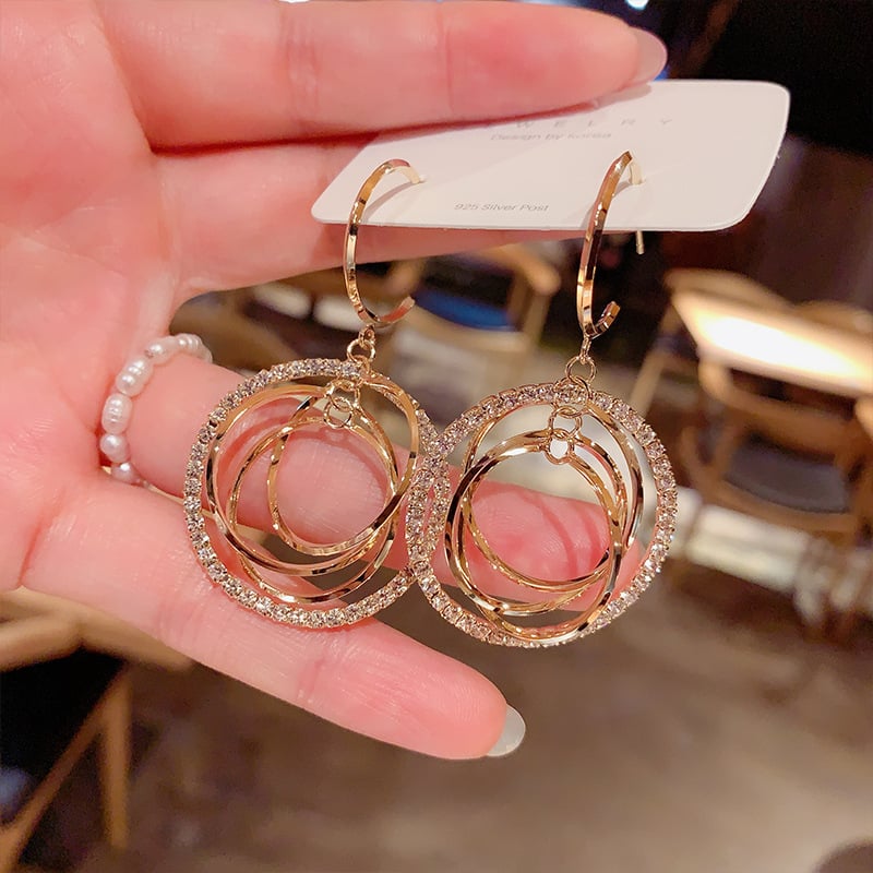 🔥Geometric multi-layered circle earrings