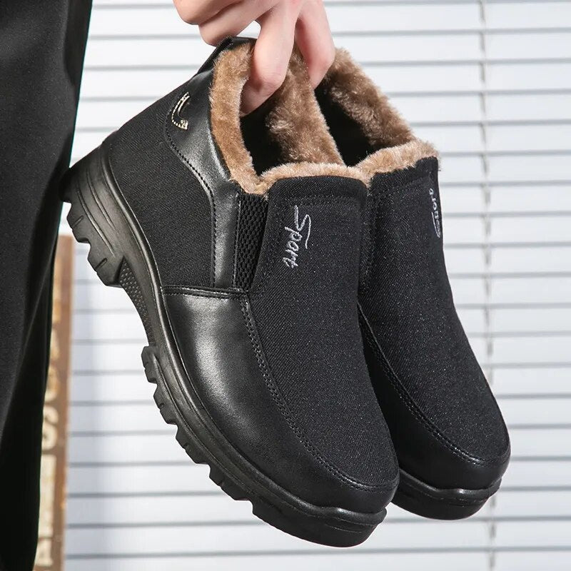 🔥Men's Winter Fleece Waterproof Warm Non-Slip Comfortable Shoes Snow Ankle Boots