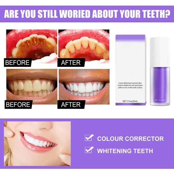 New V34 Series Toothpaste Purple Colour Corrector