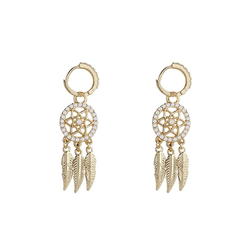 🎁2023-Christmas Hot Sale🎁Dreamcatcher Golden Earrings