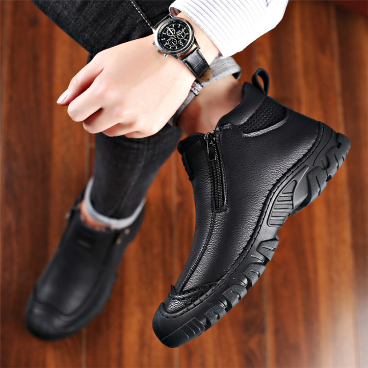 Zipper Warm Velvet Men Boots Shoes