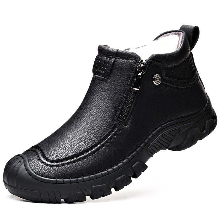 Zipper Warm Velvet Men Boots Shoes