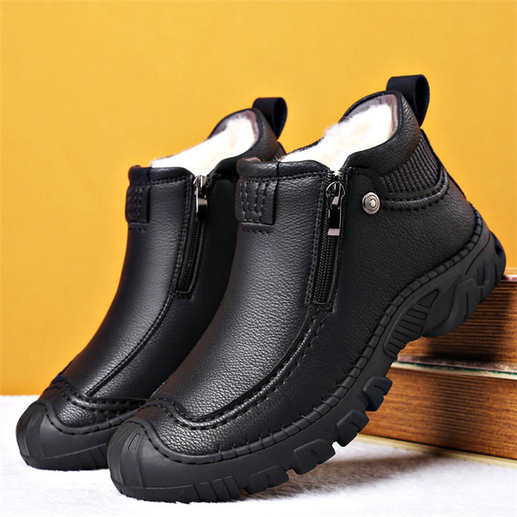 Zipper Warm Velvet Men Boots Shoes