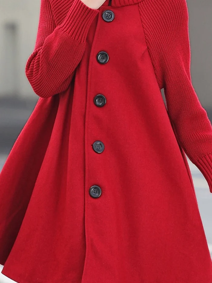 (Free Shipping) High-Neck Oversized Long-Sleeved Coats