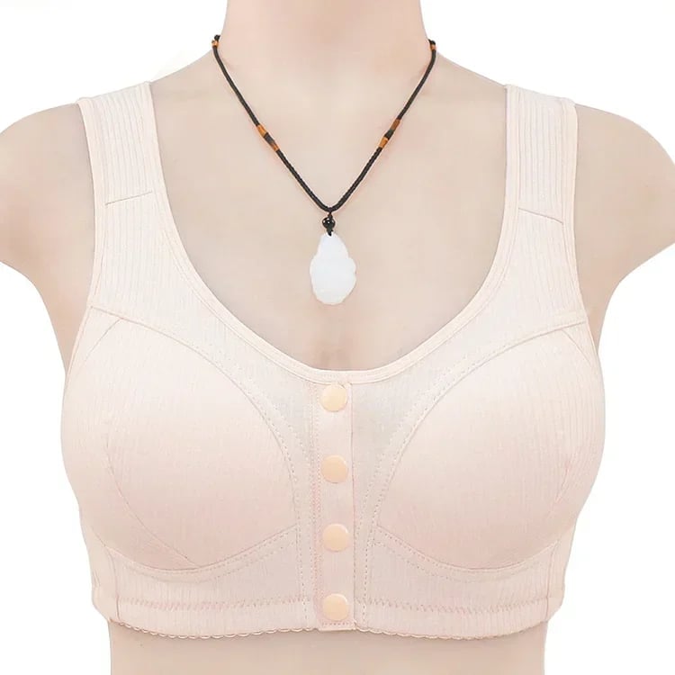 🔥Buy 1 Get 3(3packs)🔥 COMFORTABLE FRONT-CLOSURE WIRELESS PLUS SIZE BUTTON BRA