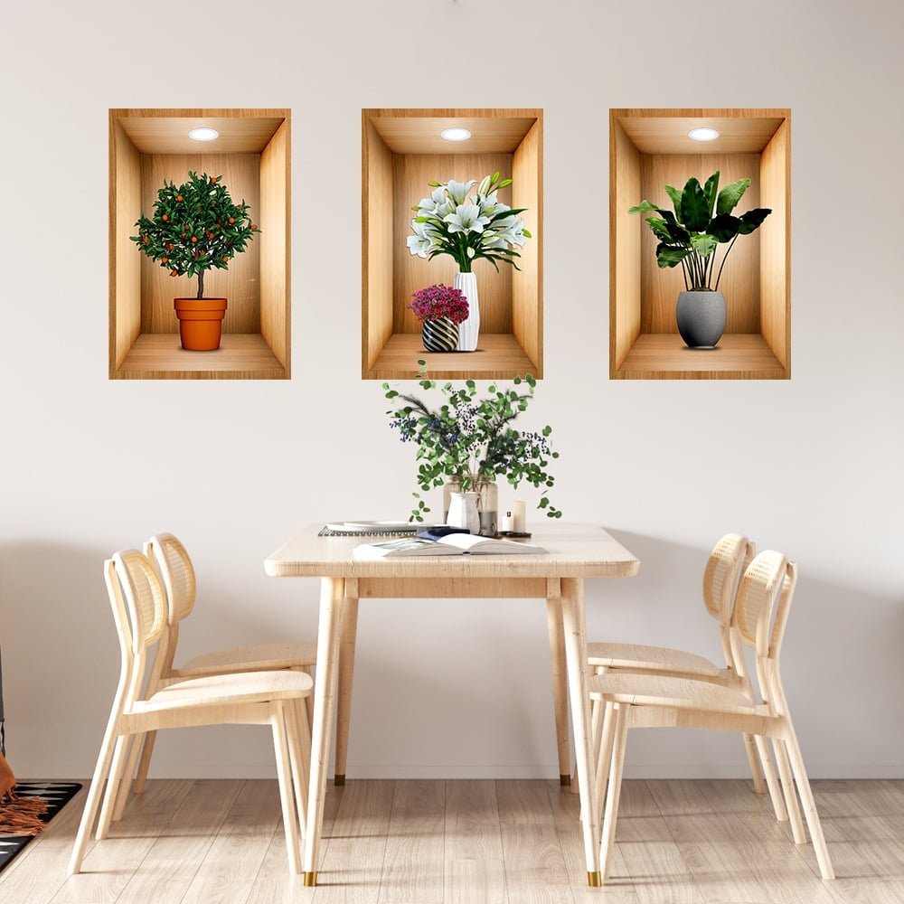 🔥3D Flowers Vase Wall Sticker