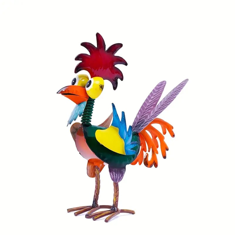 Funny garden rooster statue