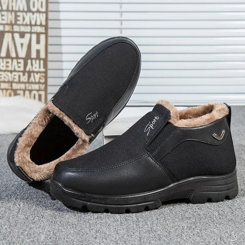 🔥Men's Winter Fleece Waterproof Warm Non-Slip Comfortable Shoes Snow Ankle Boots