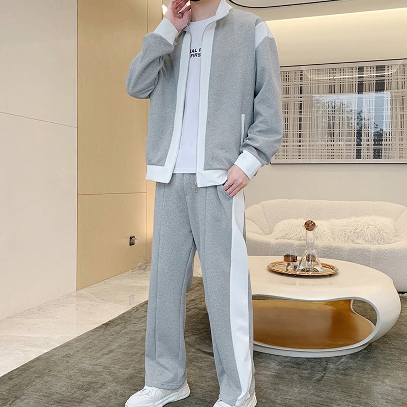 Men's Outfit Casual 2 Piece Contrast Sports Jogging Tracksuits Set