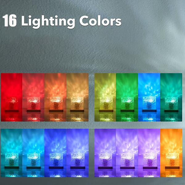 🔥 16 Colors Dynamic Water Ripple Night Light🌈