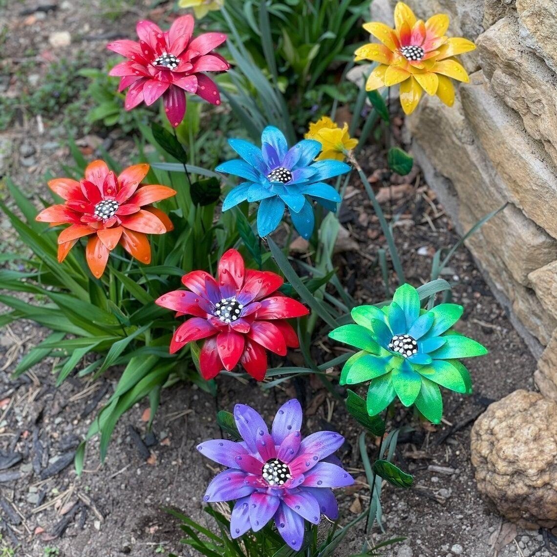 🔥Special Promotion🌼Metal Flowers Garden Stakes🌻