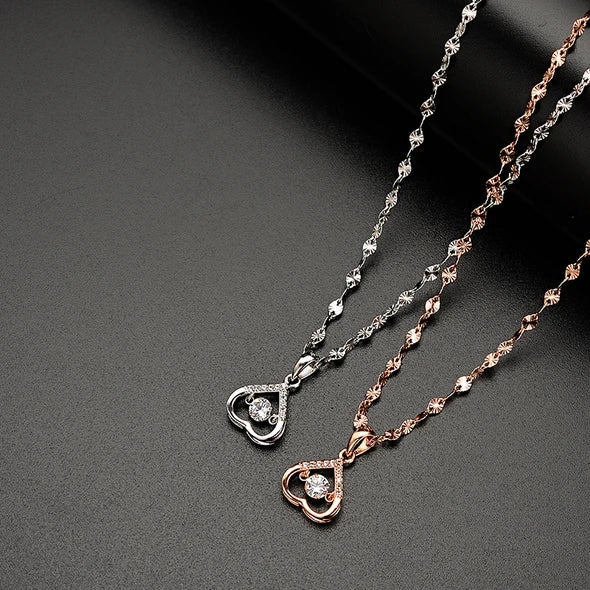 Beating Heart Silver Necklace