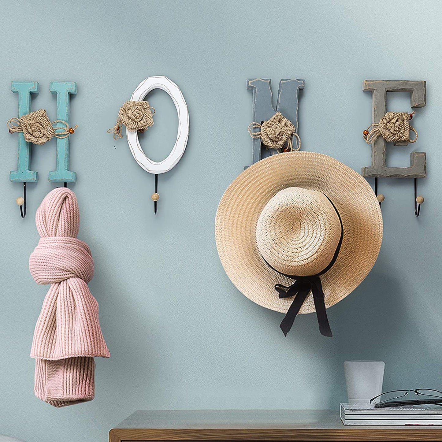 Wooden Love Home Letters Wall Hooks