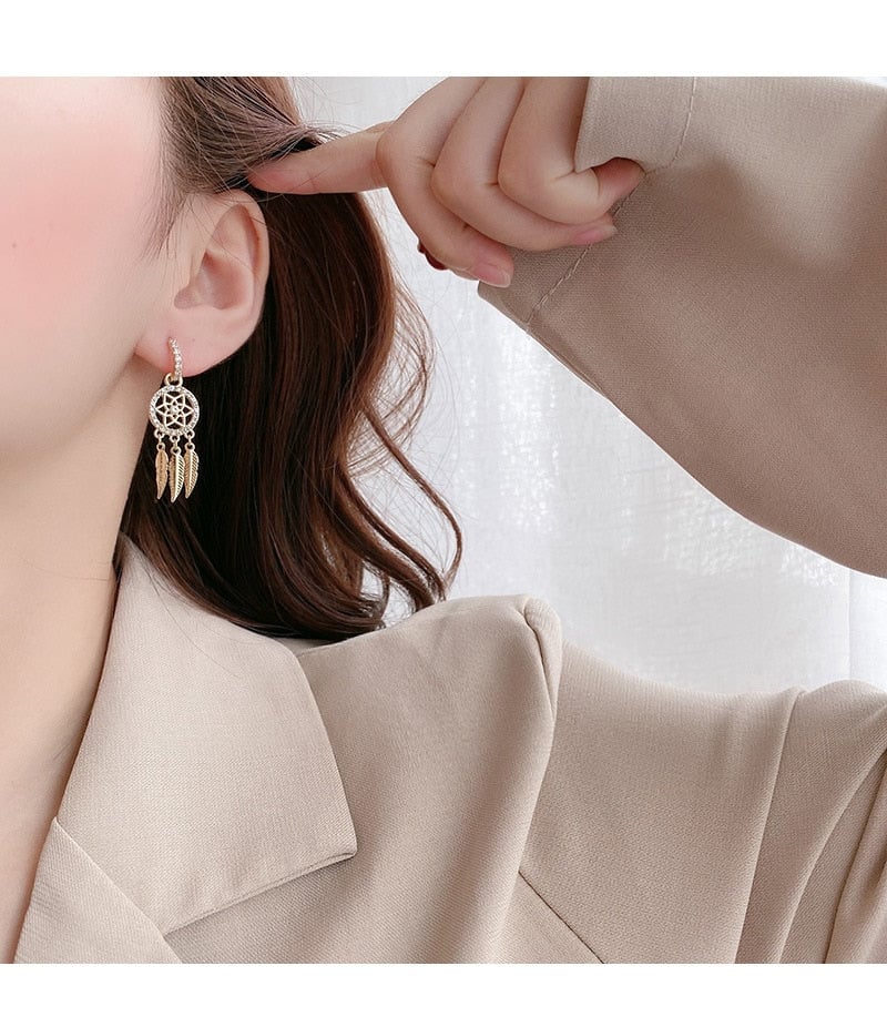 🎁2023-Christmas Hot Sale🎁Dreamcatcher Golden Earrings