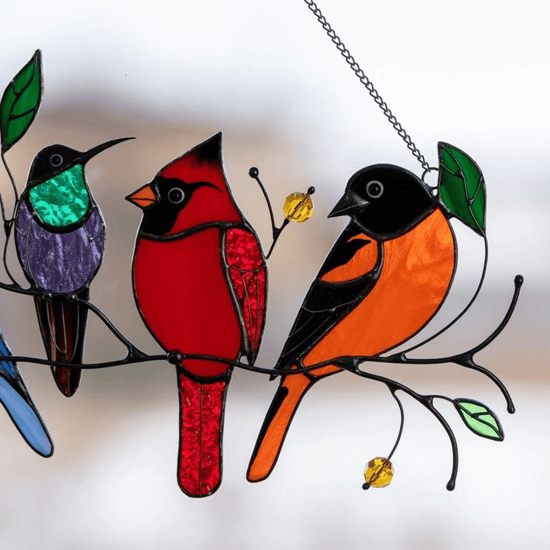 Mother's Day DealsThe Best Gift-Birds Stained  Window  Panel Hangings