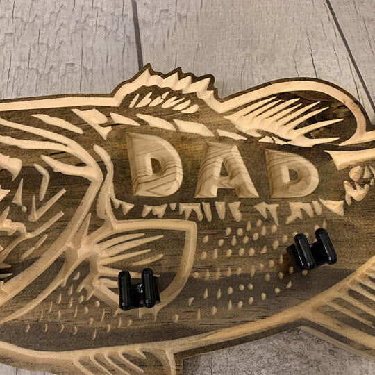 Father's Day Gift🎁 wood large mouth bass fishing rod holder