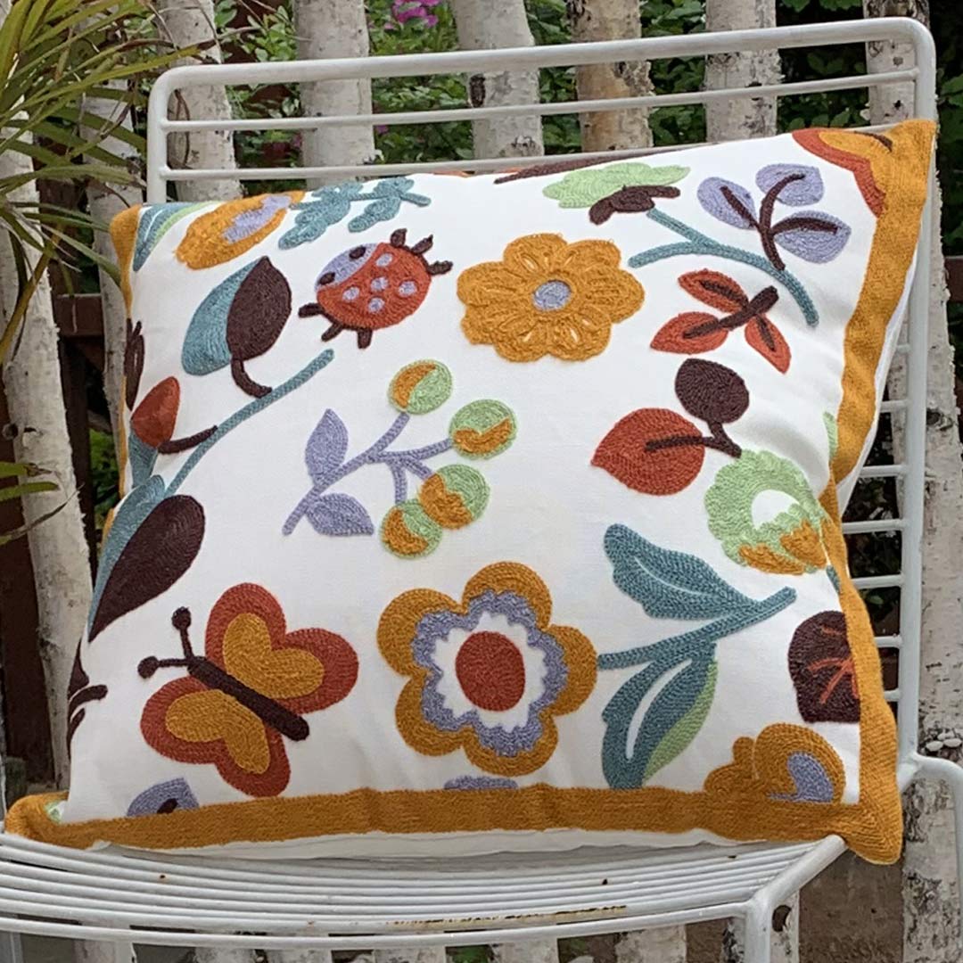 Embroidery Flower/Bird  Cushion Covers