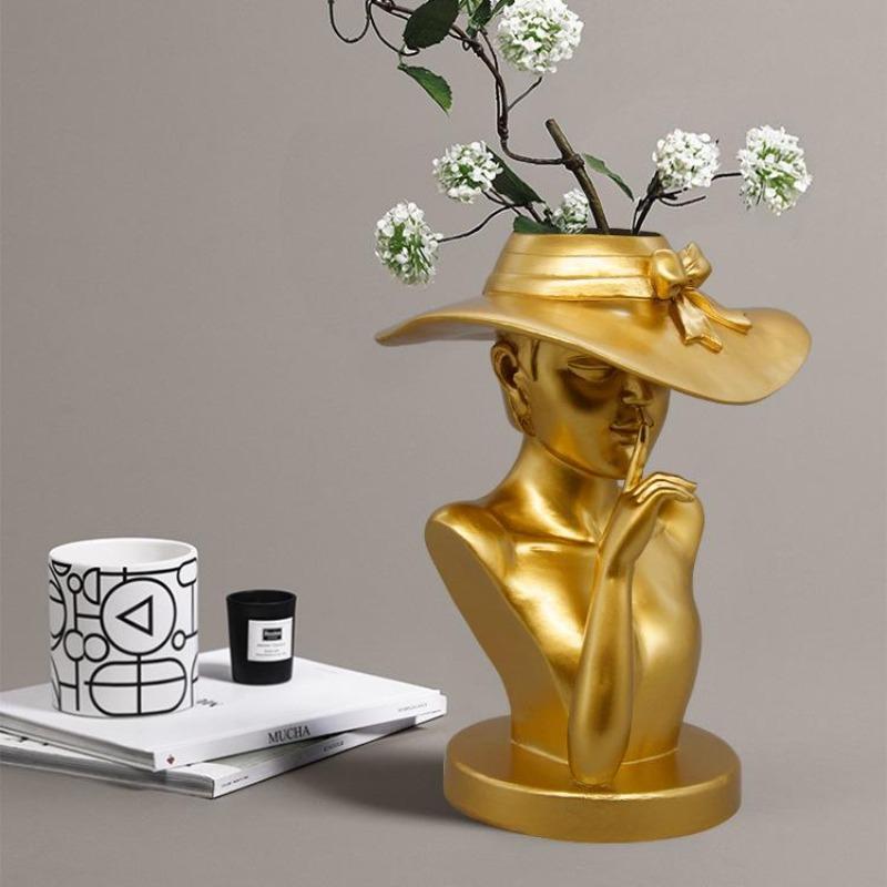 Modern Girl Statue Flower Vase