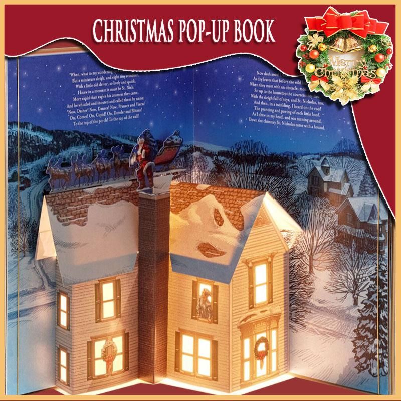 🎁2023 Best Christmas Gifts For Kids-Night Before Christmas Pop-Up Book(Light & Sound)