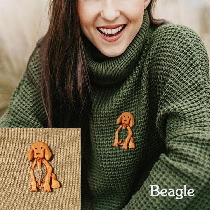 ⛄❄️Handmade Wooden Brooch Pin🌲Hand-made In Oak