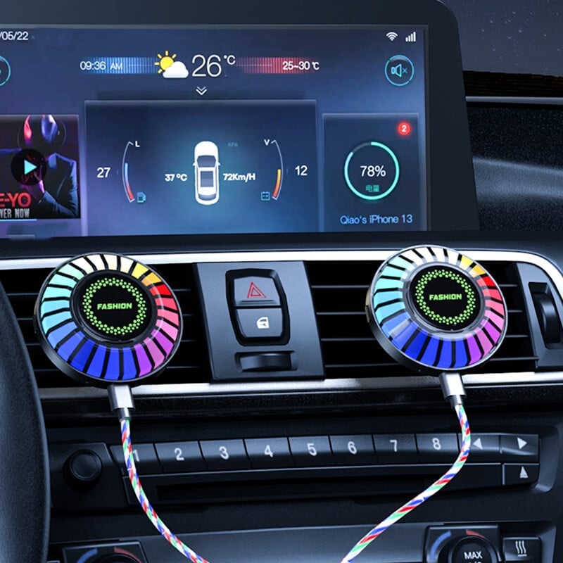 Bluetooth Car RGB Ambient Light USB Vehicle Rhythm Fragrance Lamp Strip Air Freshener