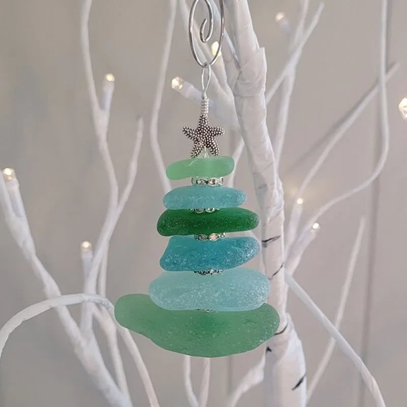 🔥Sea Glass Christmas Tree Ornament 🎄