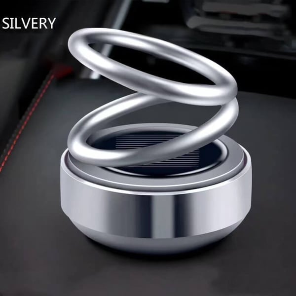 🎁🚗Solar Rotating Double Ring Suspension Car Aromatherapy Ornament💖