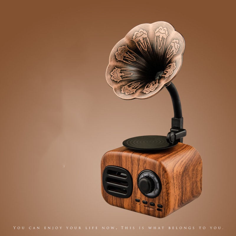 ❤️Retro Wooden Phonograph Bluetooth Speaker