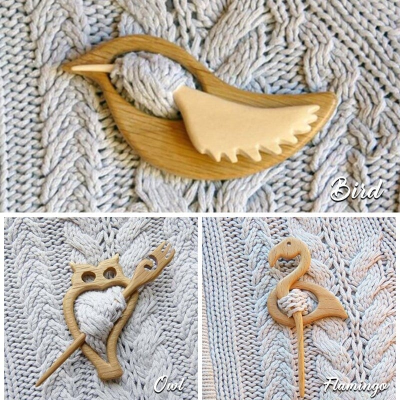 ⛄❄️Handmade Wooden Brooch Pin🌲Hand-made In Oak