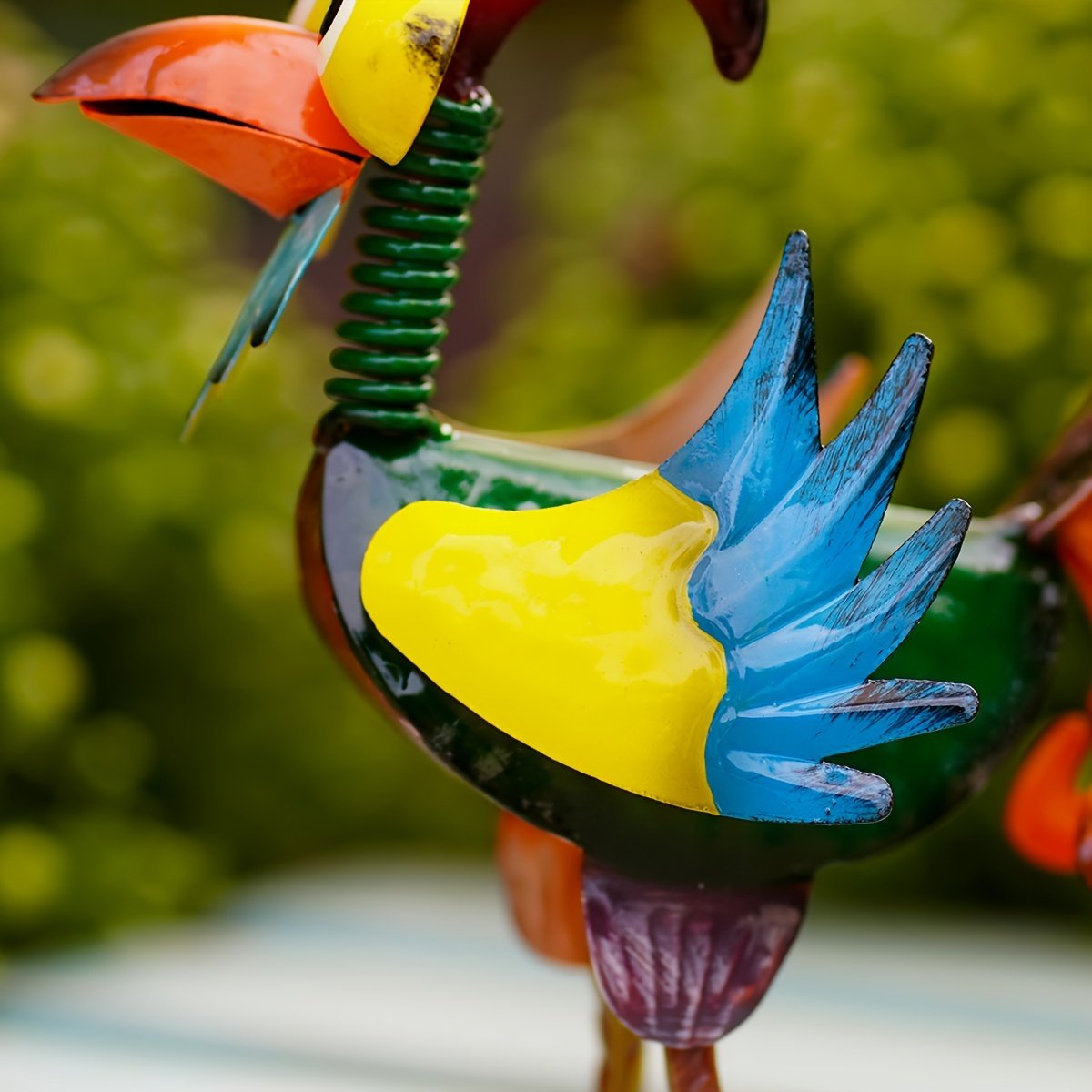 Funny garden rooster statue