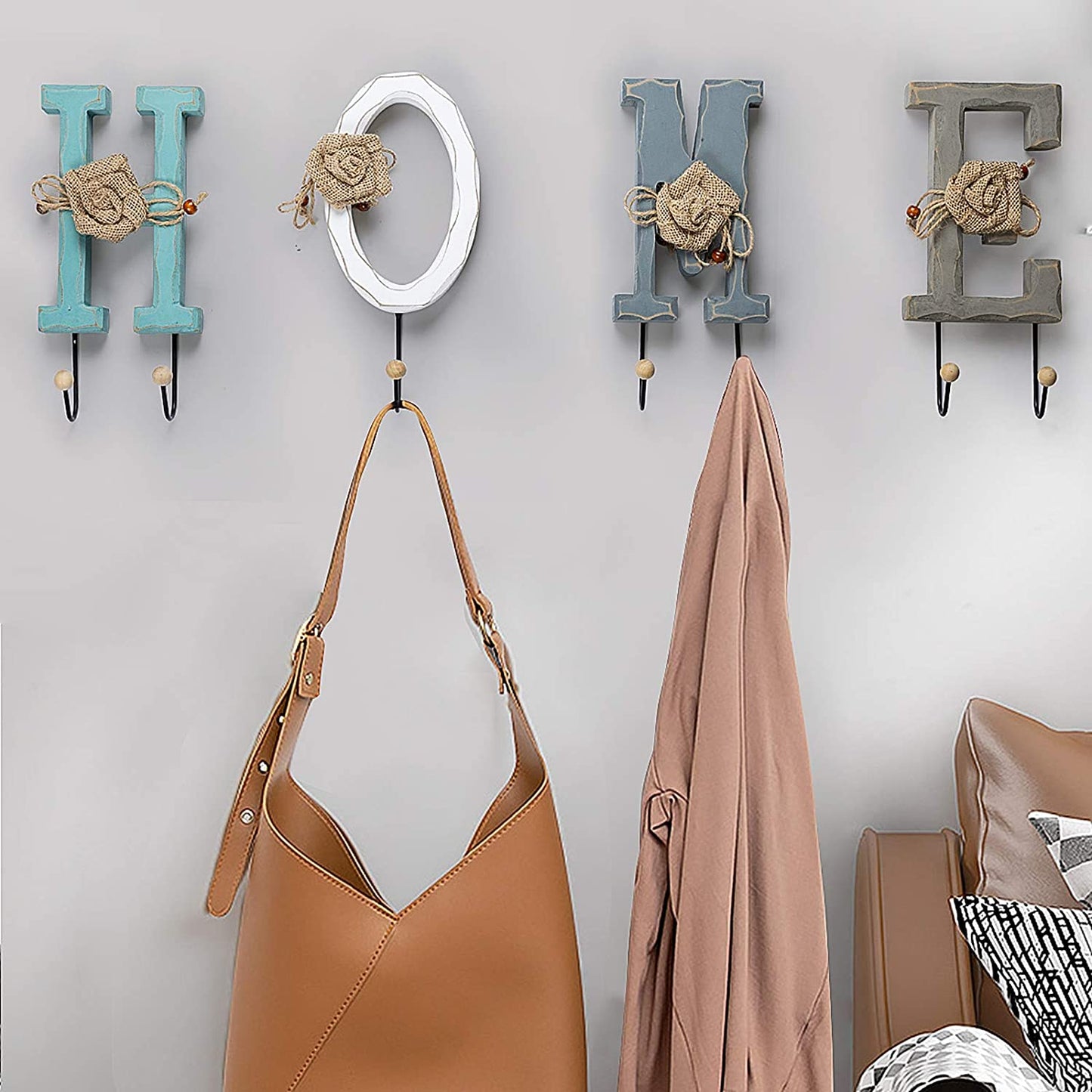 Wooden Love Home Letters Wall Hooks