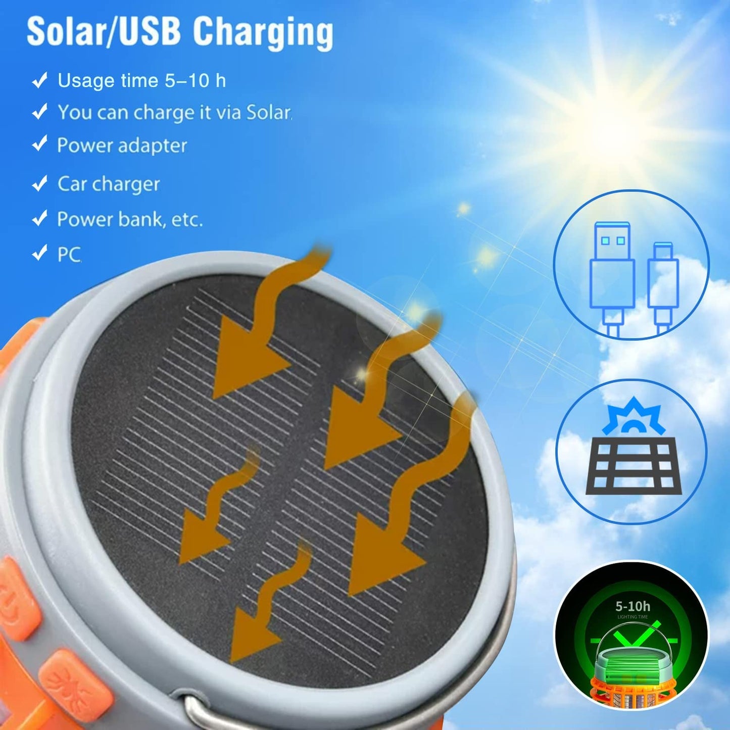 ✨2023 Multifunctional Solar camping Mosquito Killer Lamp