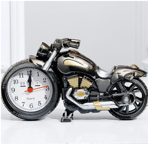 Creative retro motorcycle alarm clock