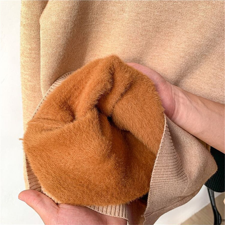 Winter fleece thick knitted bottoming shirt