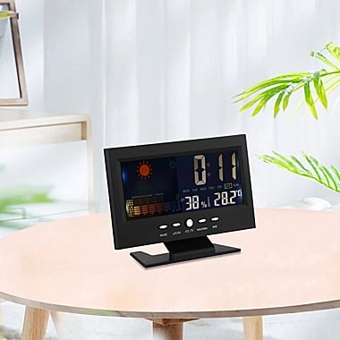 🎁Digital LED Temperature Humidity Monitor Weather Forecast LED Table Alarm Clock