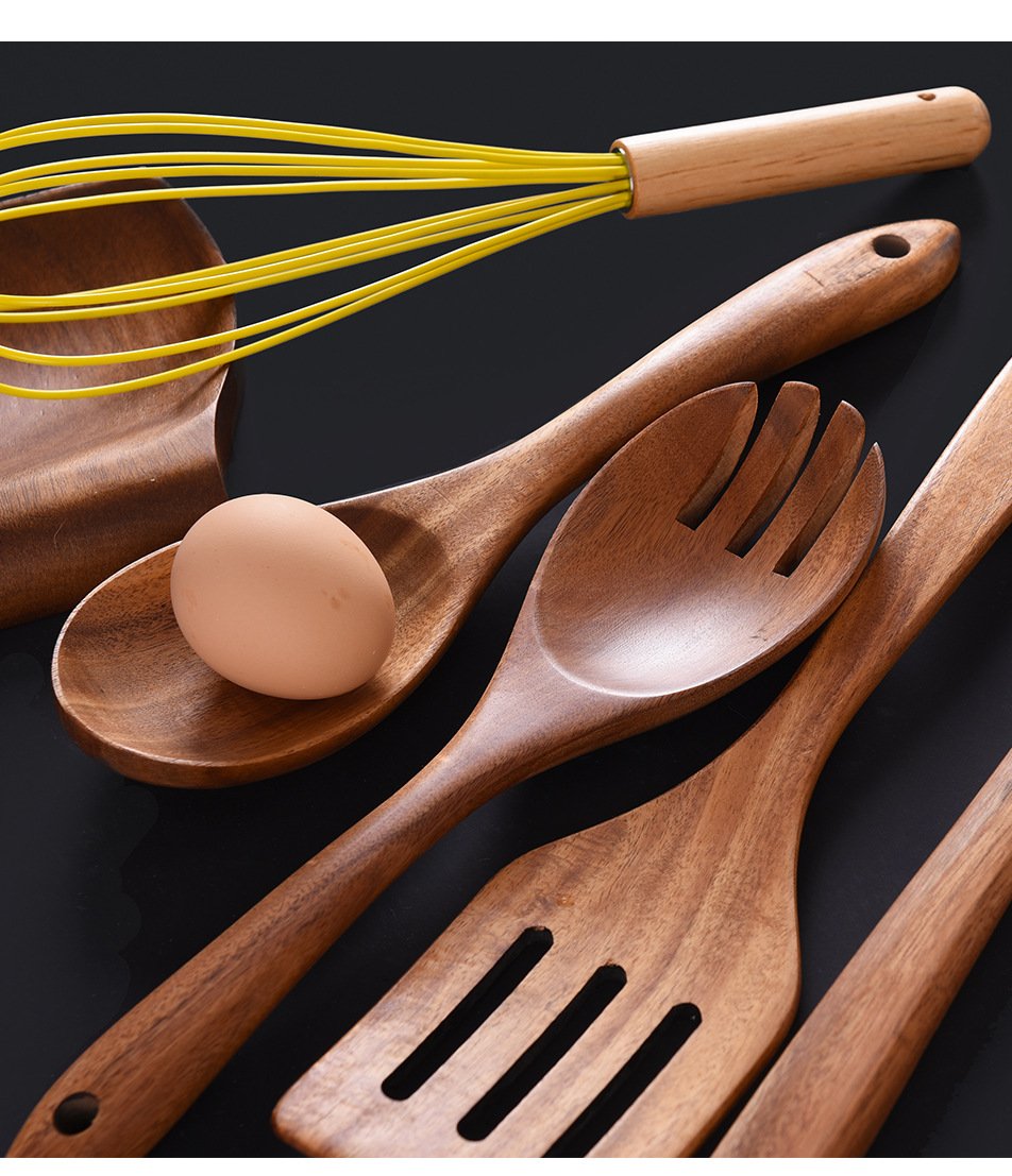 Eco-Friendly Teak Wood Kitchen Spoon Set